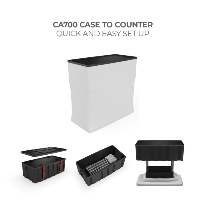 CA700 case counter exhibit event set up white 45d51331 f5c9 4797 96e0 b9382bce4f84 WaveLight® LED Backlit Display - 3ft