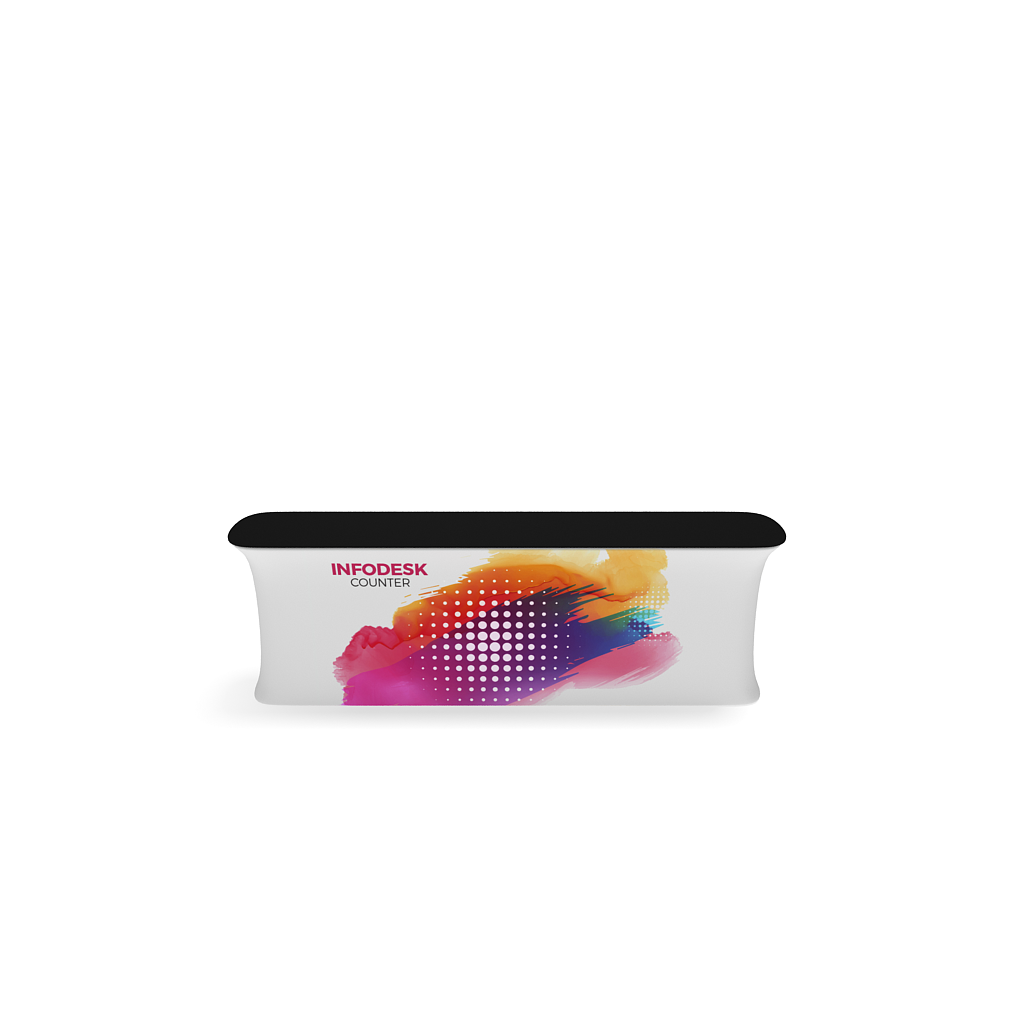 WaveLine-InfoDesk-Counter-4F WaveLine InfoDesk Counter and information desk for trade shows and events front view