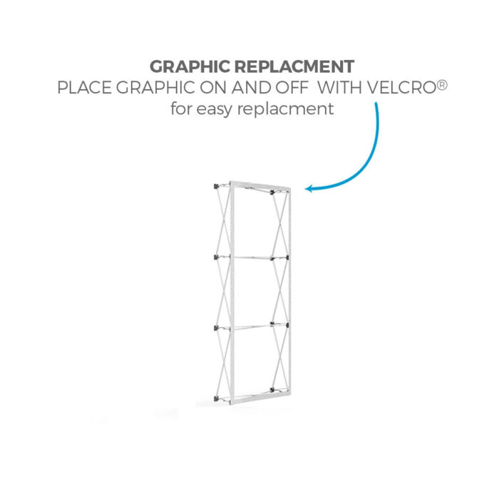 OneFabric Pop Up Display with velcro compatible graphics